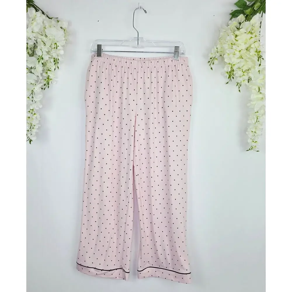 Joyspun Pajama Set Women Medium Pink Polka Dot Soft Lounge Coquette Buutery Soft